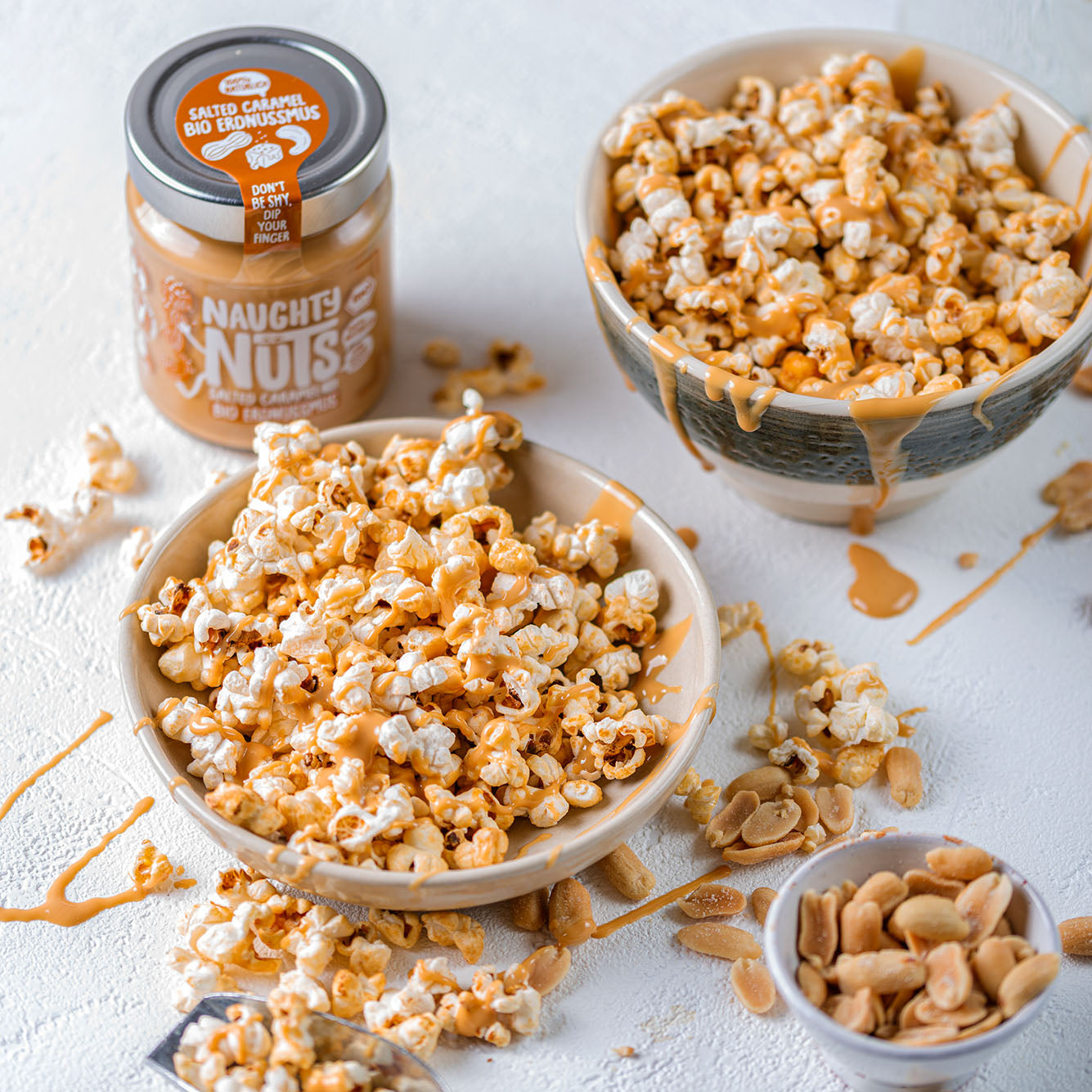 Salted Caramel Popcorn mit Erdnussmus Salted Caramel