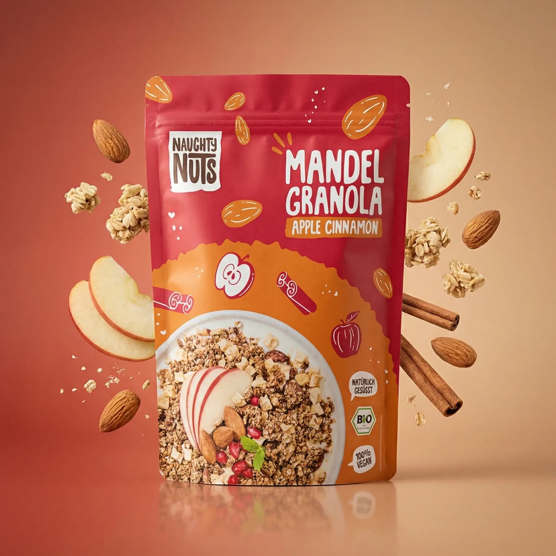 Naughty Nuts Granola Bio Mandel Granola Apple Cinnamon