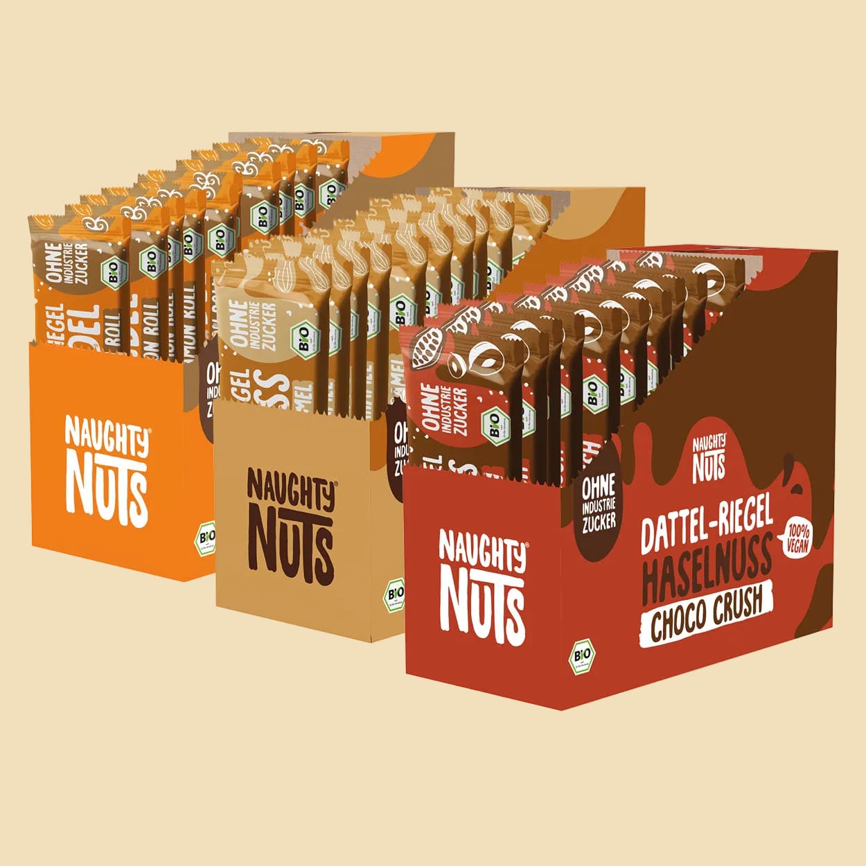 Naughty Nuts Nussmus Riegel Bio Dattel-Nussmus-Riegel Bundle