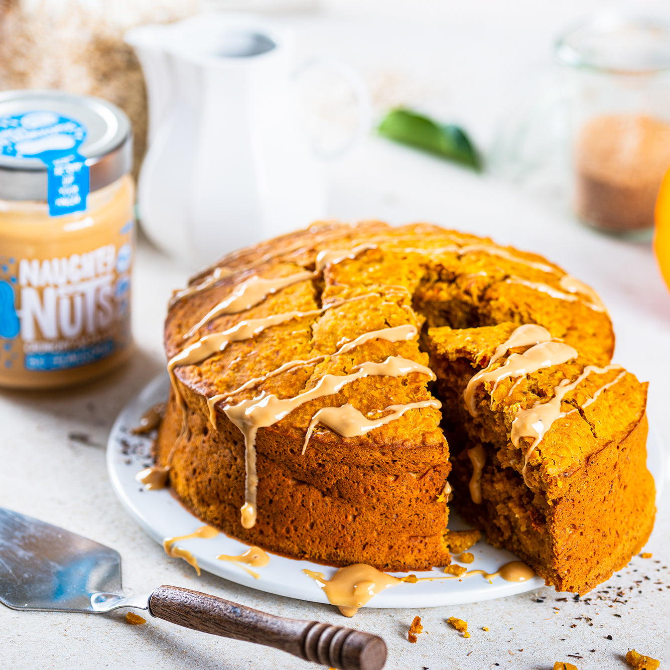 Chai-Kürbiskuchen mit Erdnussmus