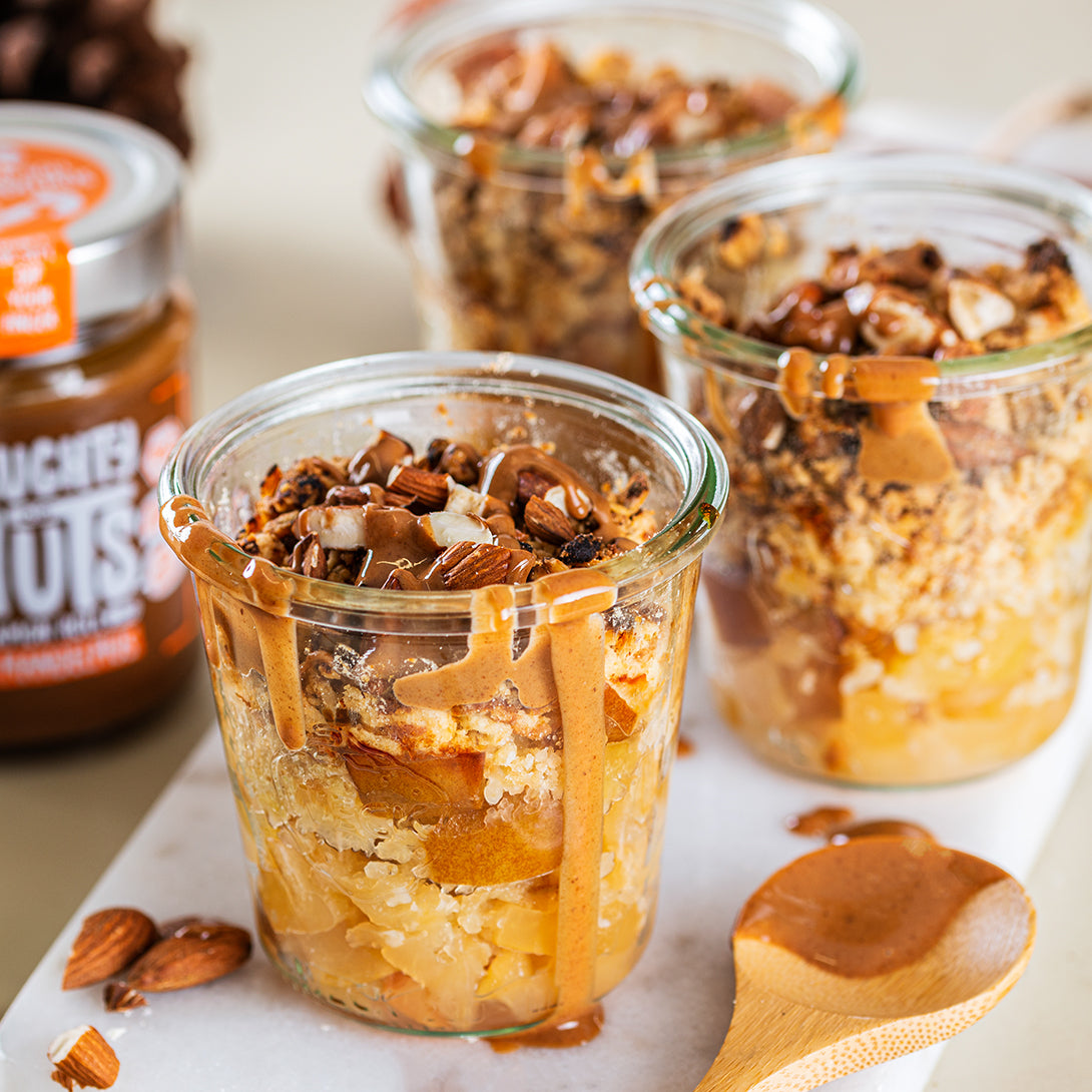 Apfel-Nusscrumble mit Mandelmus Cinnamon Roll