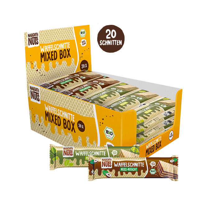 Bio Waffelschnitte Mixed Box (Nuss-Nougat & Pistazie)