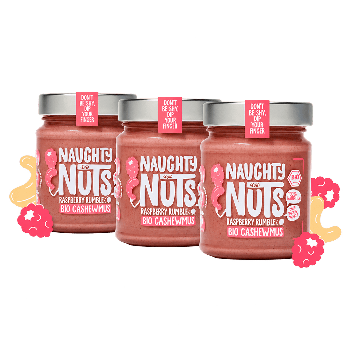 Naughty Nuts Nussbutter Bio Cashewmus Raspberry Rumble